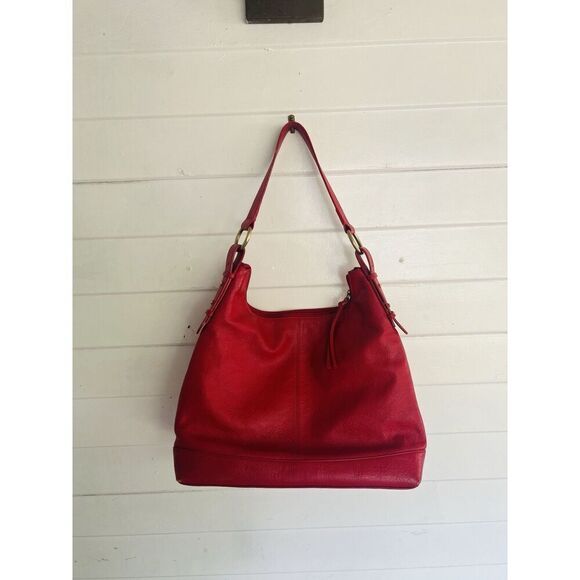 Vintage ILI New York Toronto Red Genuine Leather Tote Shoulder Bag Handbag - Picture 4 of 11